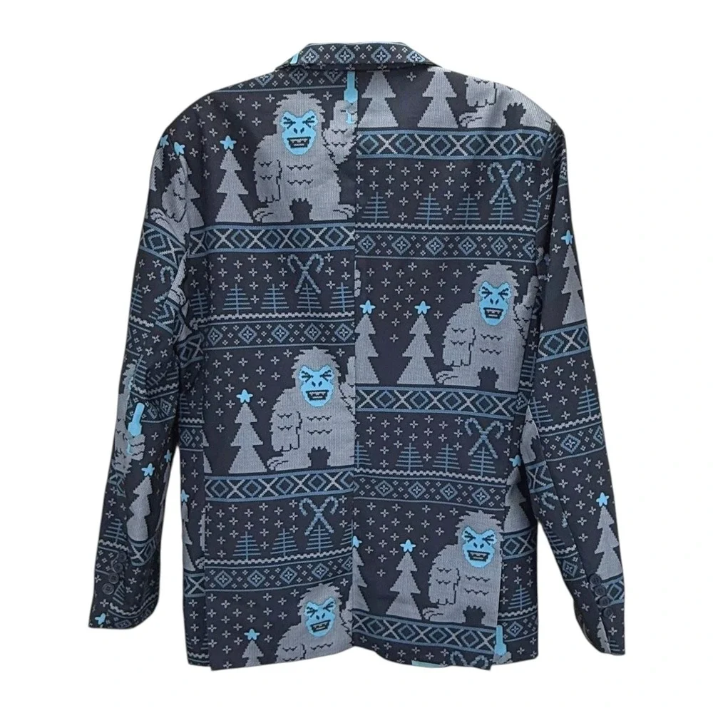 Dec 25th Size M Yeti Abominable Snowman Christmas Suit Blazer Pants Set Drinking
